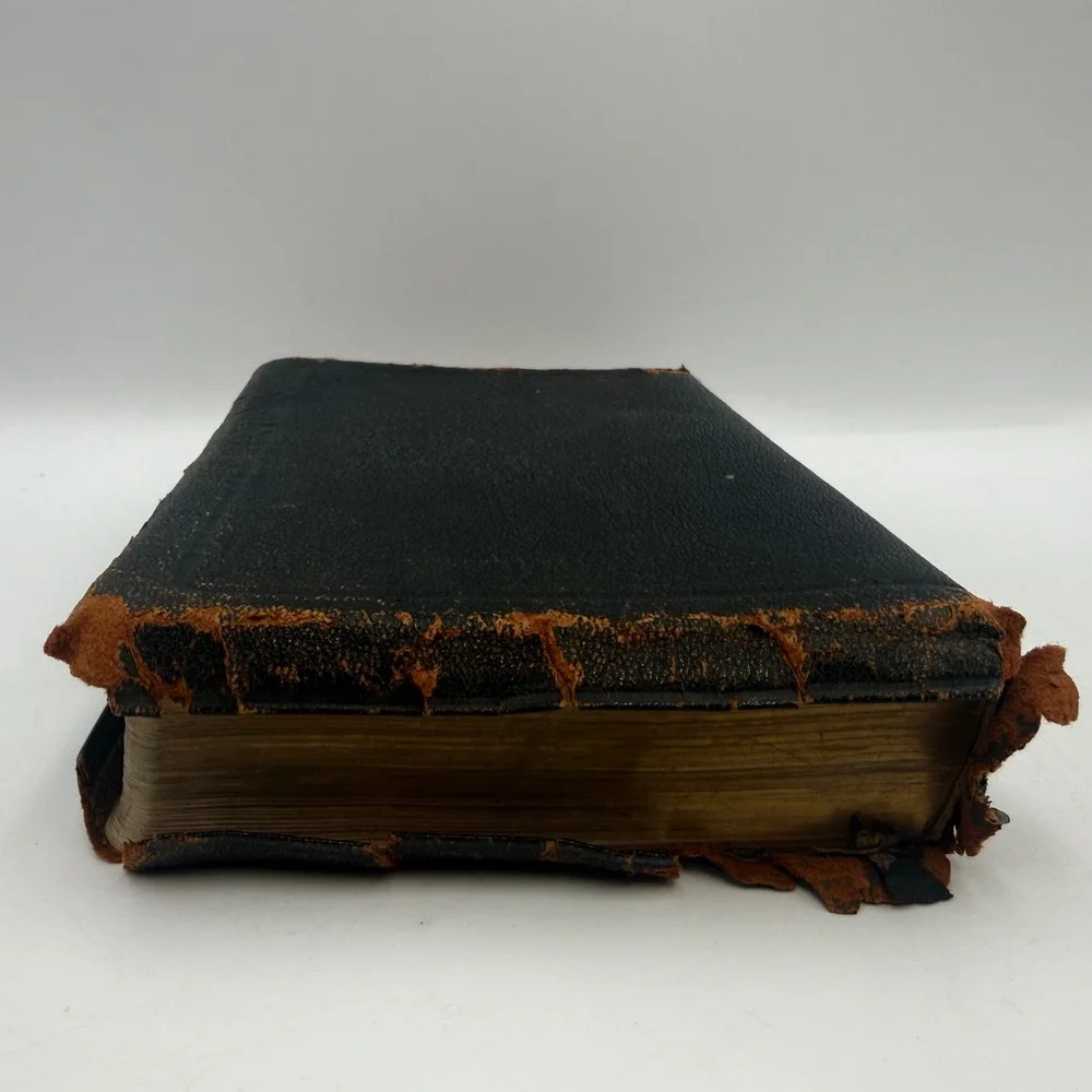 Antique KJV Holy Bible Teachers Edition Genuine Levant Morocco Leather Baptist